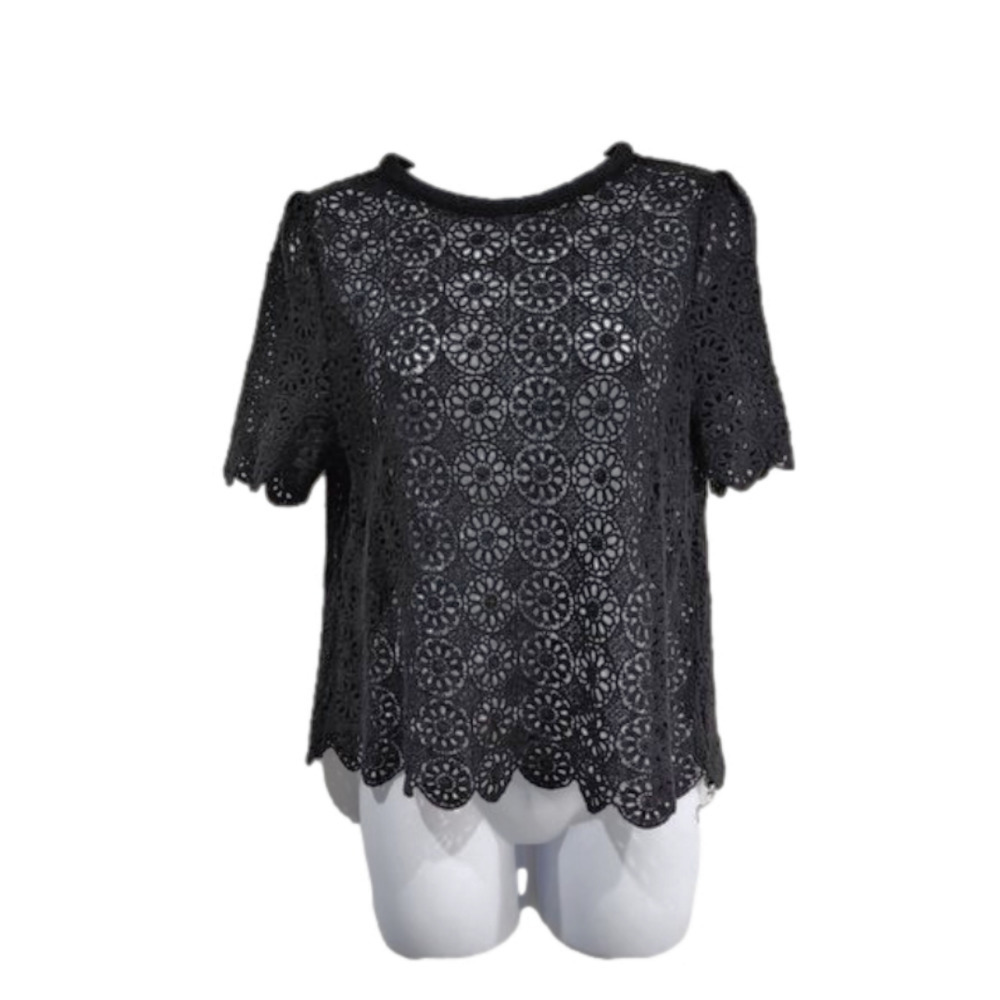 BLACK LACE TOP - Picture 2 of 5
